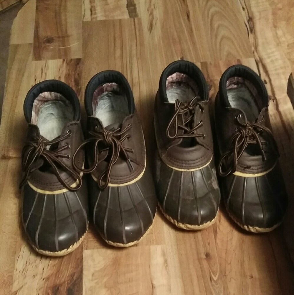 2 pairs of low rise duck boots (superior boot co.)